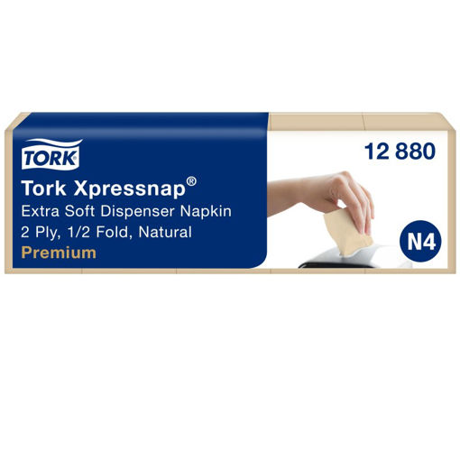 Afbeelding van Tork Xpressnap Servet 2lgs 22x17 cm 1/2 vouw 8000 st Naturel